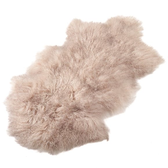 Luxurious Genuine Real Shaggy Soft Fluffy Mongolian Lamb Throw Rug 20" x 35" - Picture 6 of 10